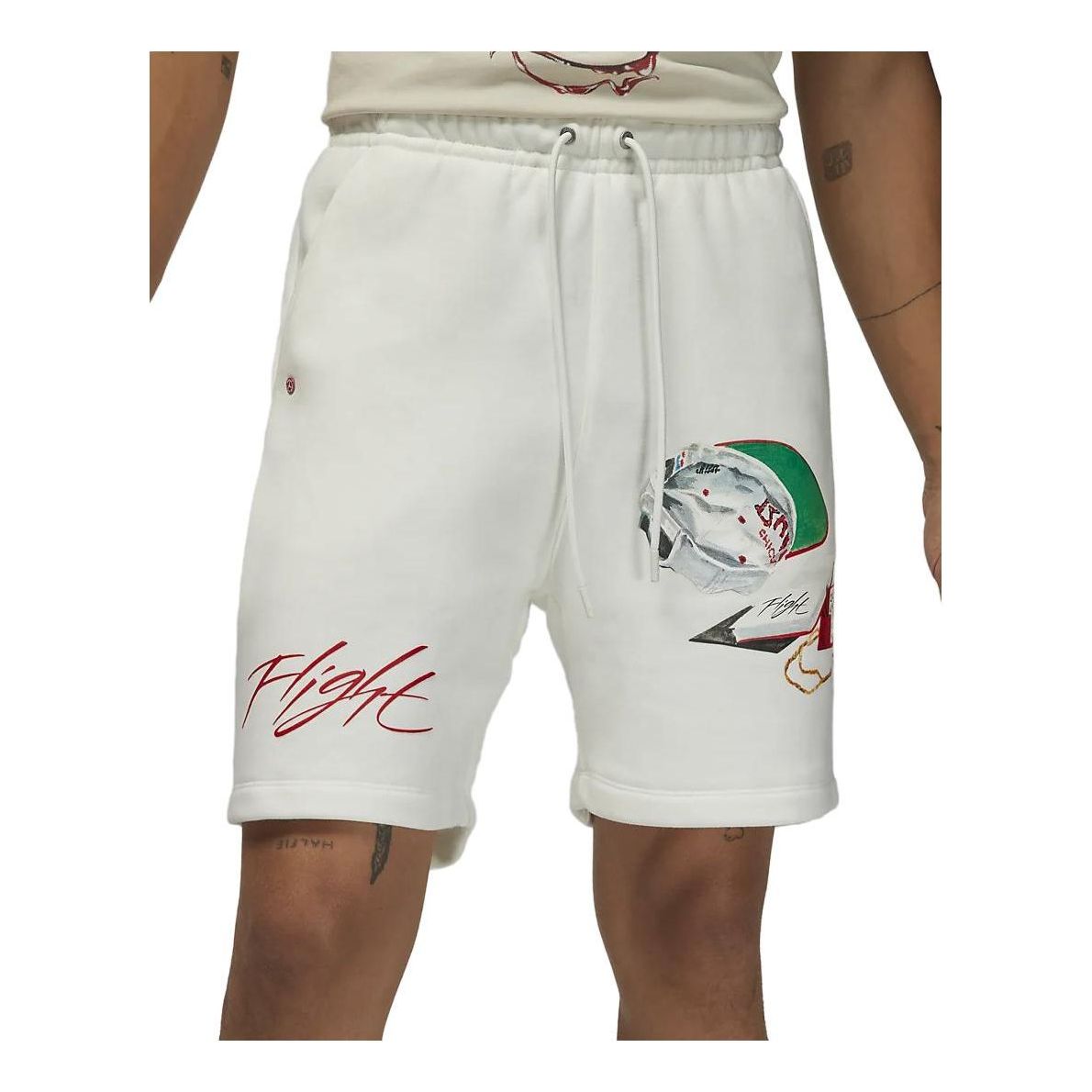 Image of Air Jordan Artist Series By Jacob Rochester Fleece Shorts 'Sail Black University