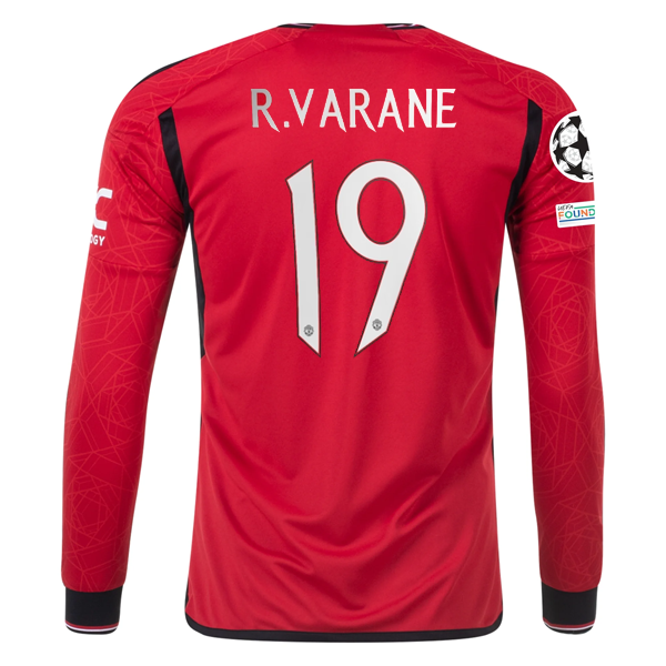 Image of adidas Manchester United Authentic Raphael Varane Langarm-Heimtrikot mit Cha