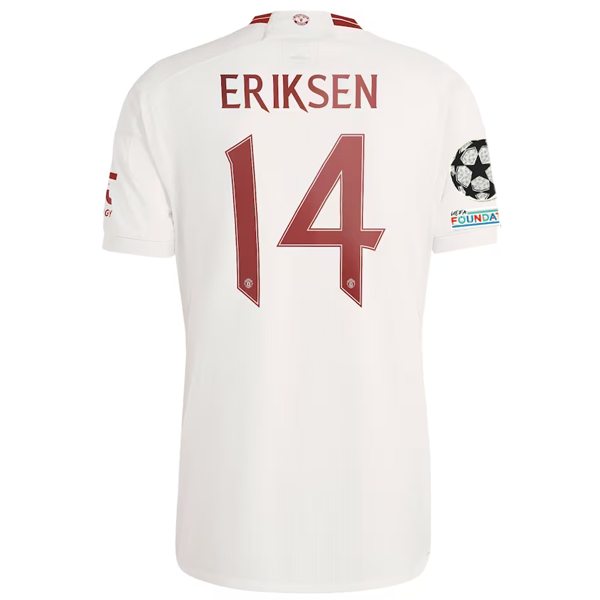 adidas Manchester United Christian Eriksen Third Jersey w/ Champions League Patc