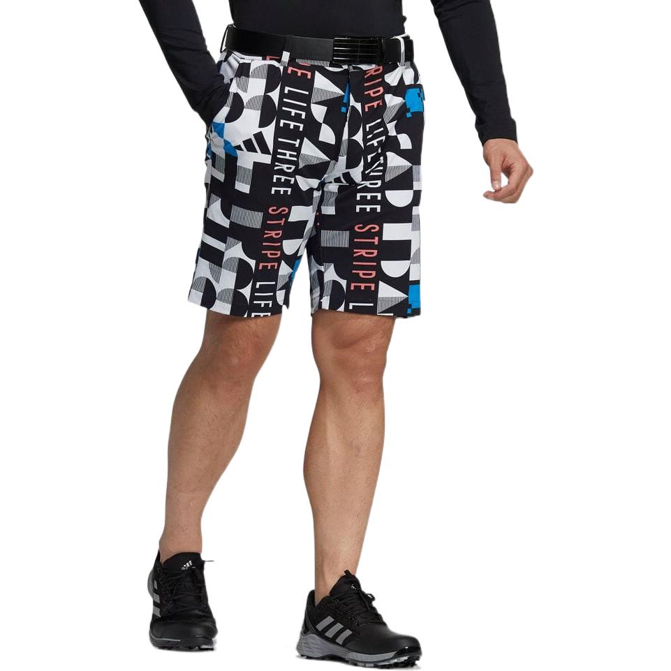 Image of adidas Pattern Printing Straight Shorts Japanese Version Men's Black HA3286