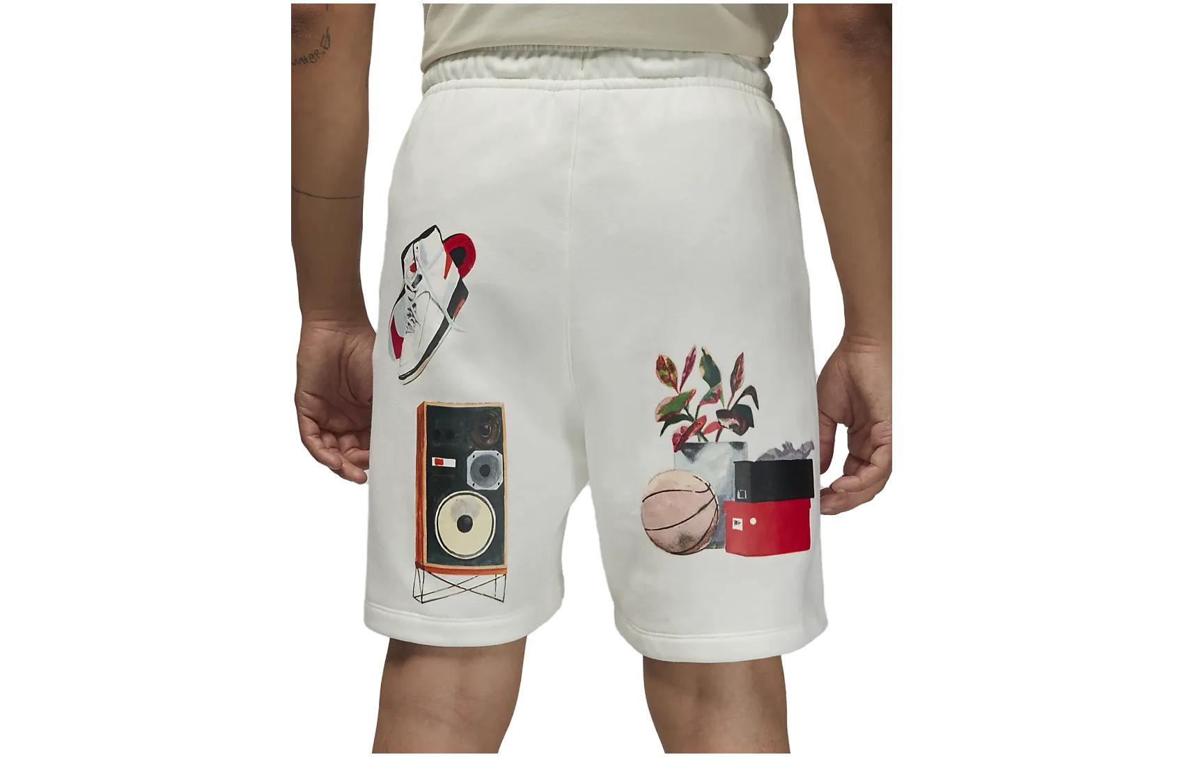 Image of Air Jordan Artist Series By Jacob Rochester Fleece Shorts 'Sail Black University