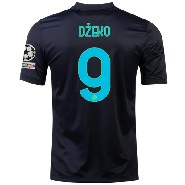 Nike Inter Milan Edin Dzeko Third Jersey w/ Champions League Patches 21/22 (Blac