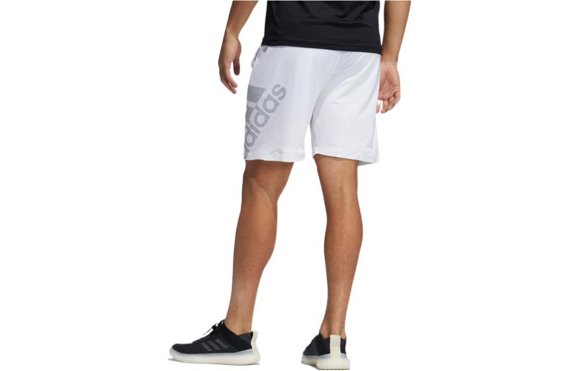 Men's adidas Side Large Logo Printing Elastic Waistband Shorts White GM0651
