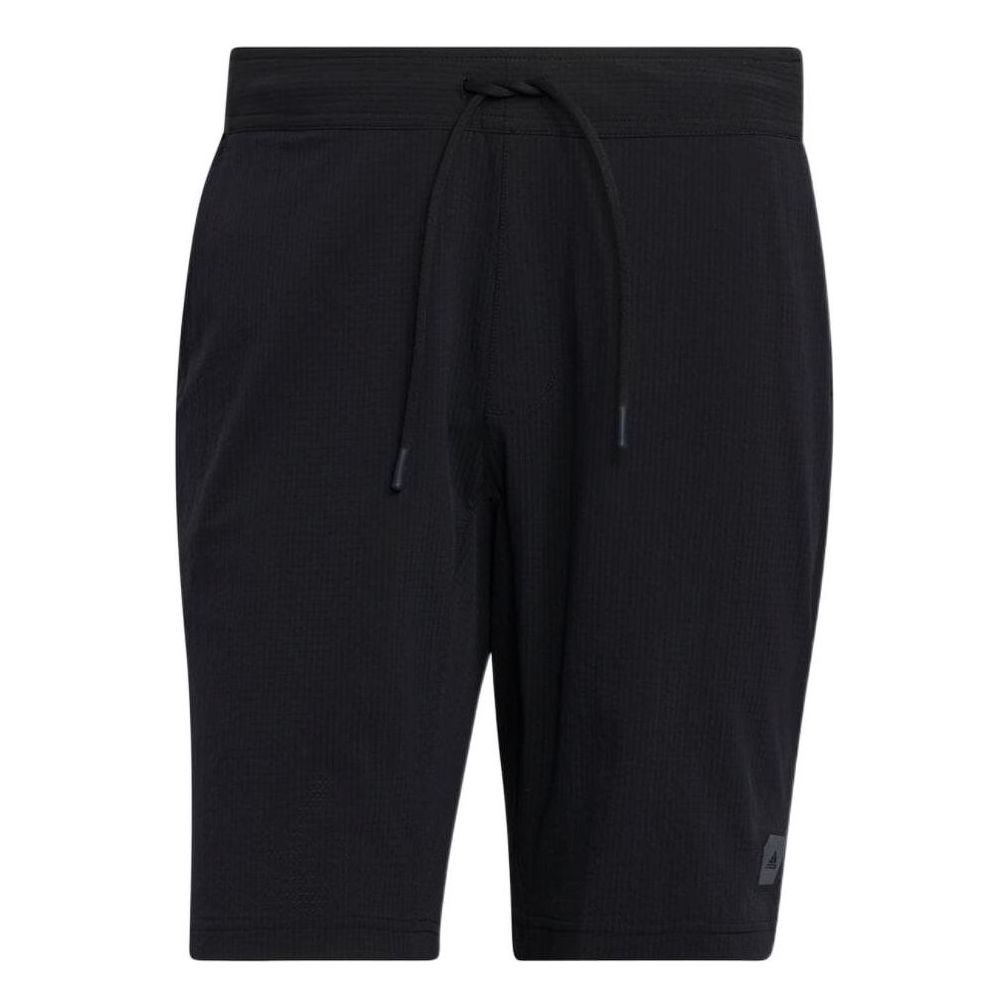 Image of Men's adidas SS22 Solid Color Tied Waist Zipper Pocket Shorts Black GM5505