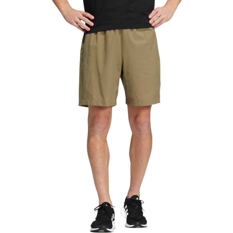 Image of adidas Solid Color Straight Casual Shorts Japanese Version Men's Olive HD0025