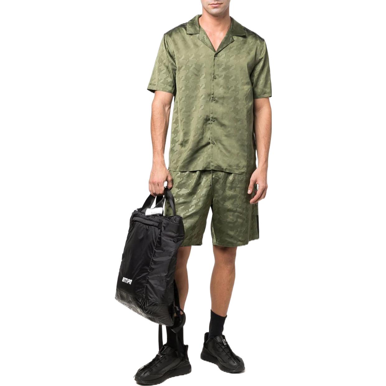 Image of adidas Houndstooth Printing Lacing Straight Shorts Green HG2401