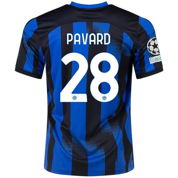 Image of Nike Inter Milan Benjamin Pavard Home Jersey w/ Champions League + Copa Italia P