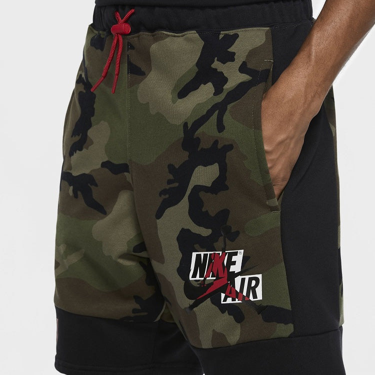 Air Jordan Jumpman Classics Camo Camouflage Knit Shorts Olive Green CU2908-222