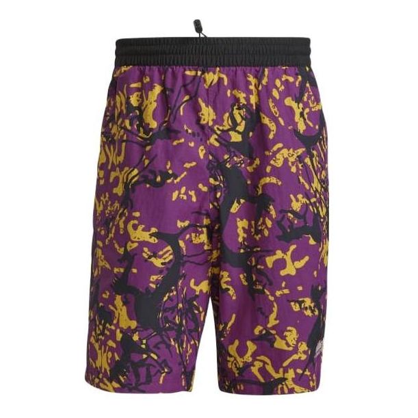 adidas originals Multi-Color Printing Elastic Waistband Casual Shorts Multicolor