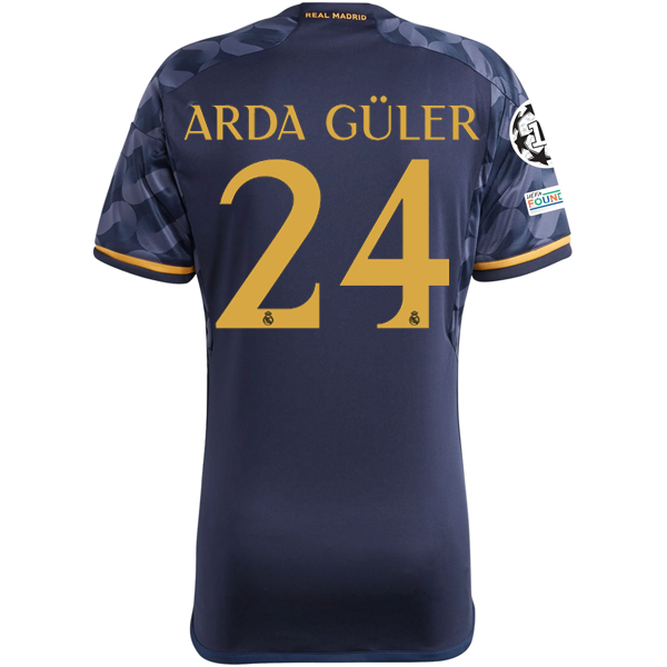 Image of adidas Real Madrid Arda Guler Away Jersey w/ Champions League + Club World Cup P