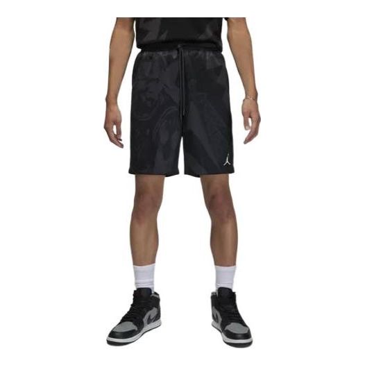 Image of Air Jordan Drawstring Lacing Elastic Waistband Casual Straight Shorts Men's Blac