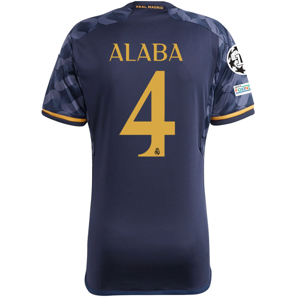 Image of adidas Real Madrid David Alaba Away Jersey w/ Champions League + Club World Cup