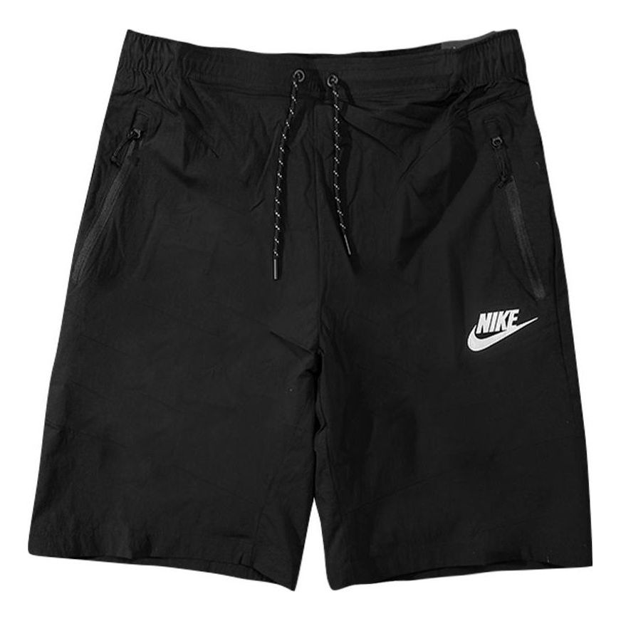 Image of Men's Nike Solid Color Logo Printing Lacing Shorts Black 886805-010