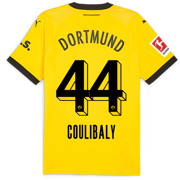 Puma Borussia Dortmund Authentic Coulibaly Home Jersey w/ Bundesliga Patch 23/24