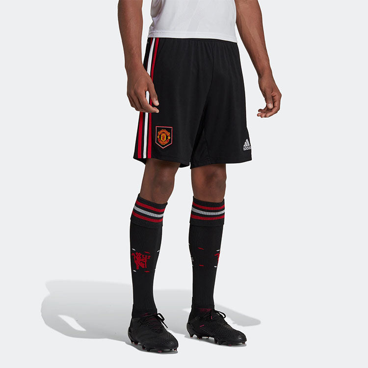 Image of adidas MUFC Manchester United Soccer/Football Sports Stripe Shorts Black H13882