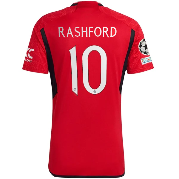 adidas Manchester United Authentic Marcus Rashford Home Jersey 23/24 w/ Champion