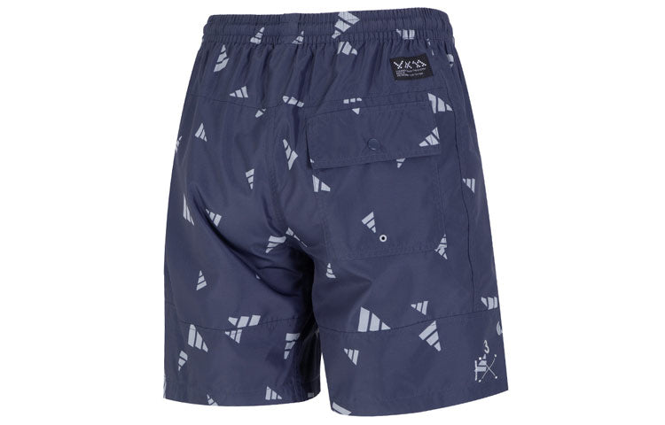 شورت رياضي كاجوال منسوج من adidas M Prsve Board S مطبوع عليه شعار Athleisure بالكامل باللون الأزرق