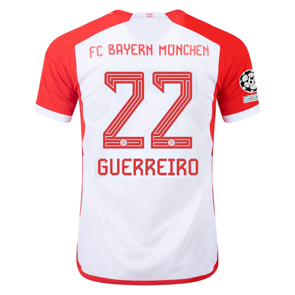 Image of adidas Bayern Munich Raphaël Guerreiro Home Jersey 23/24 w/ Champions League Pat
