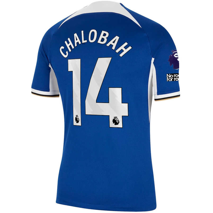 Image of Nike Chelsea Trevoh Chalobah Home Jersey w/ EPL + No Room For Racism Patches 23/