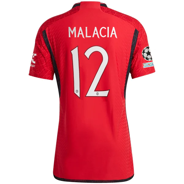 Image of adidas Manchester United Authentic Tyrell Malacia Home Jersey 23/24 w/ Champions