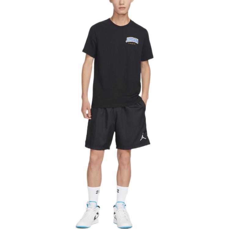 Air Jordan Solid Color Mesh Lacing Straight Shorts Men's Black DQ5687-010