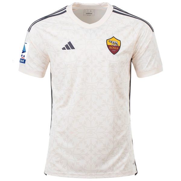 قميص adidas AS Roma Leandro Paredes Away مع رقعة الدوري الإيطالي رقم 23/24 (بيج)