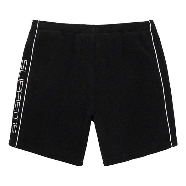 Image of Supreme FW19 Week 10 Polartec Short Black Logo SUP-FW19-924