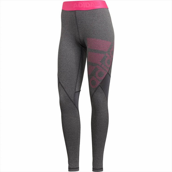 adidas Womens Alphaskin Leggings (Dark Grey/Real Magenta)