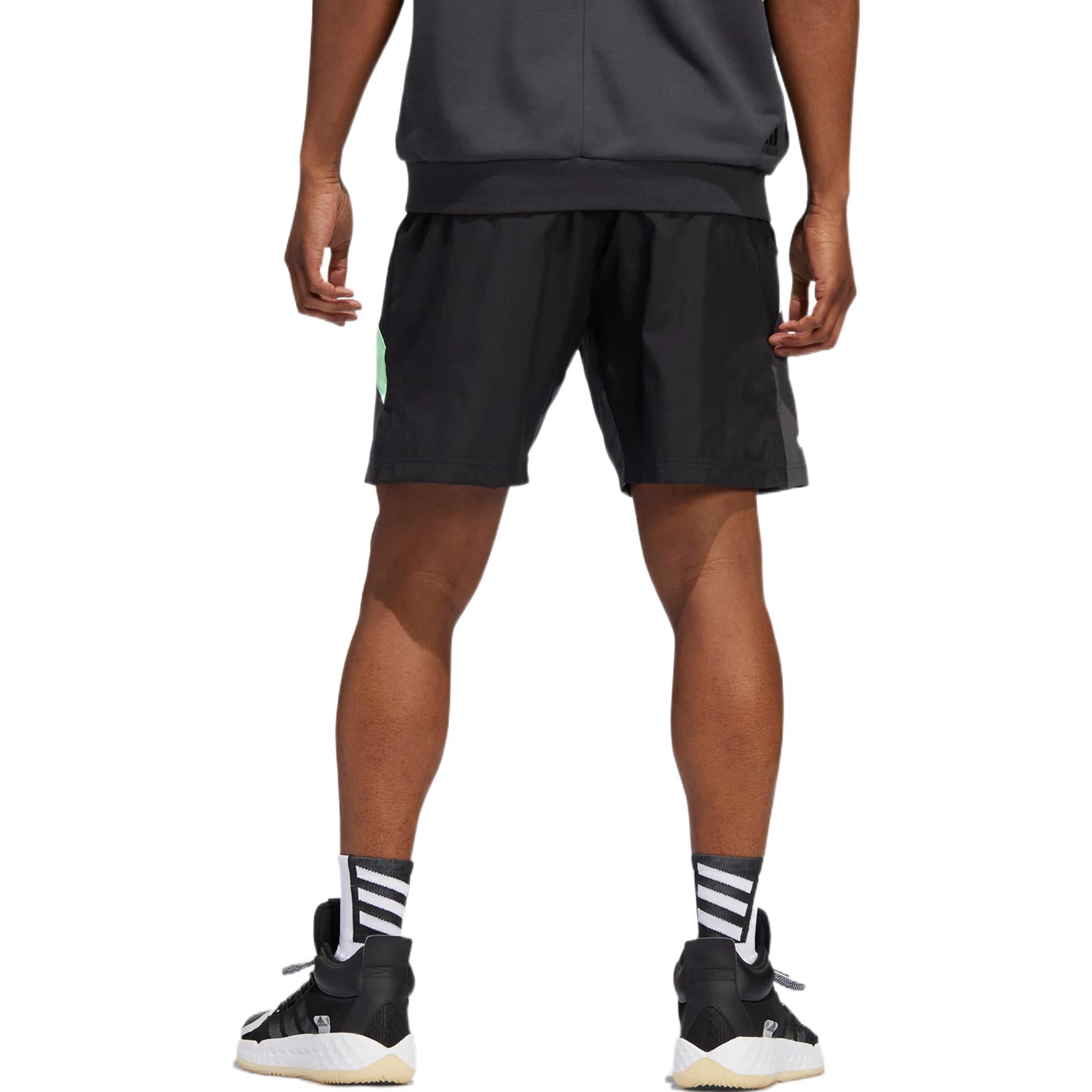 Image of Men's adidas Galaxy Short Stripe Logo Printing Drawstring Lacing Straight Shorts