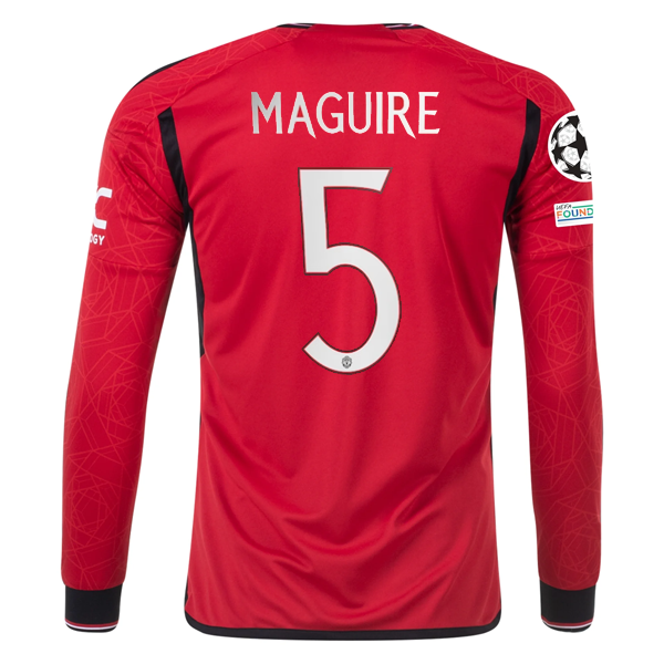 adidas Manchester United Authentic Harry Maguire Langärmliges Heimtrikot mit Cham