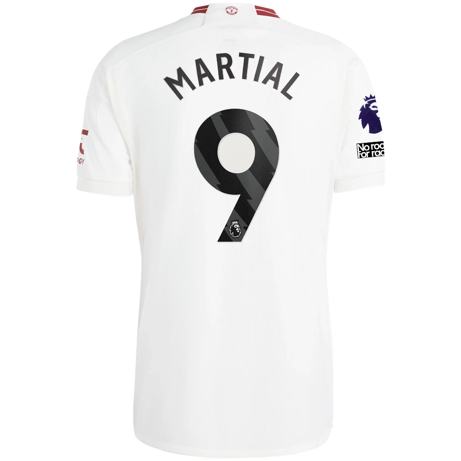 Image of adidas Manchester United Anthony Martial Third Jersey w/ EPL + No Room For Racis