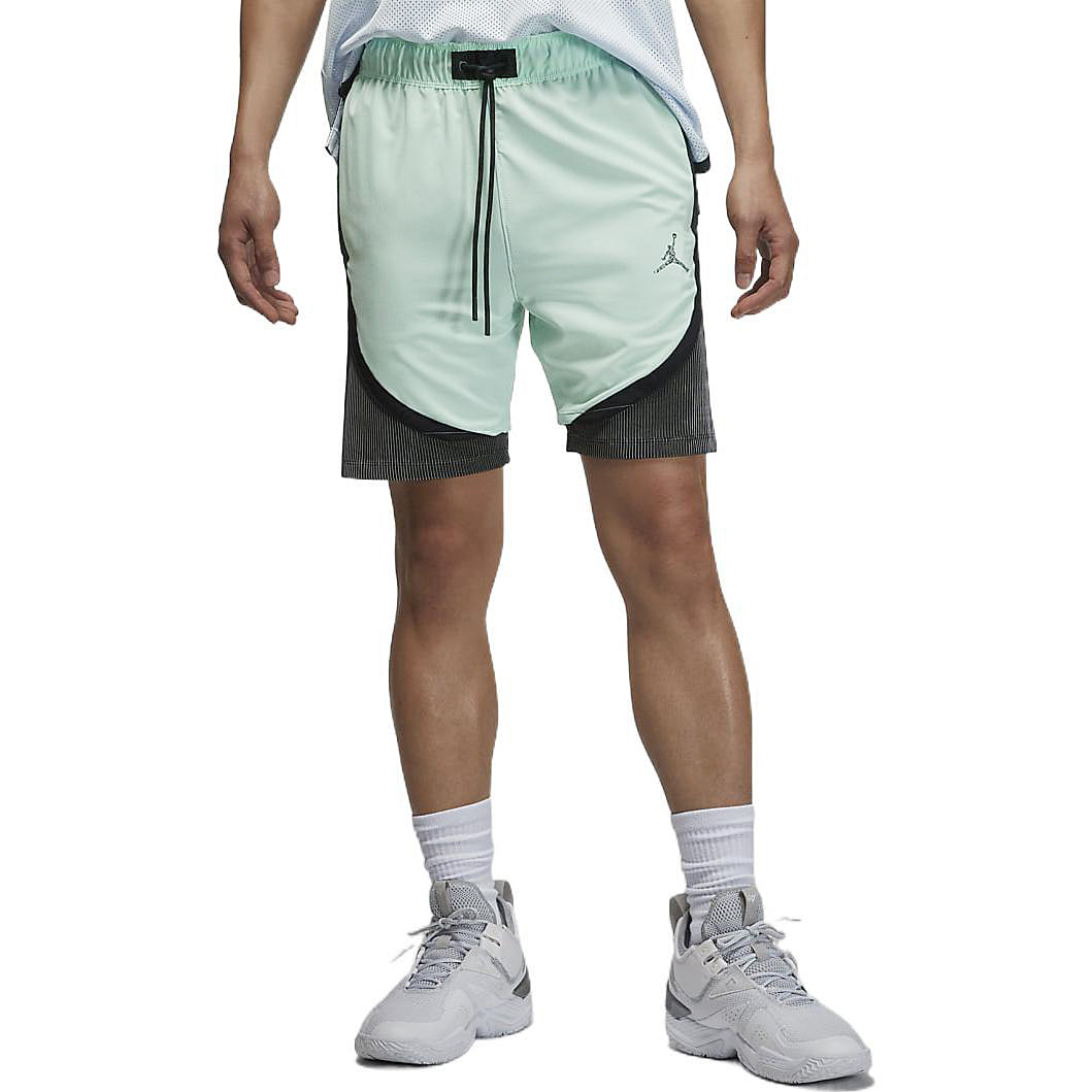 Men's Air Jordan Logo Micro Mark Lacing Colorblock Casual Shorts Mint Green DM18