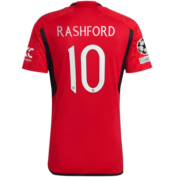 adidas Manchester United Marcus Rashford Home Jersey 23/24 w/ Champions League P