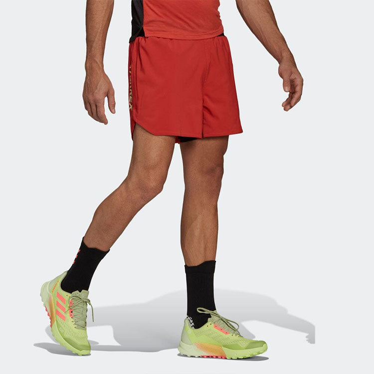 Image of Men's adidas Colorblock Straight Slim Fit Reflective Sports Shorts Red H11752