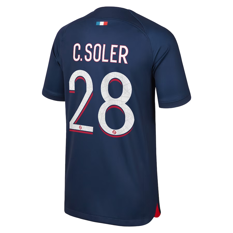 Nike Youth Paris Saint-Germain Carlos Soler Home Jersey 23/24 (Midnight Navy/Uni