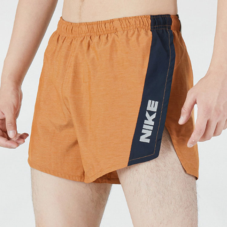 Image of Men's Nike Logo Alphabet Printing Elastic Waistband Straight Shorts Yellow DM480