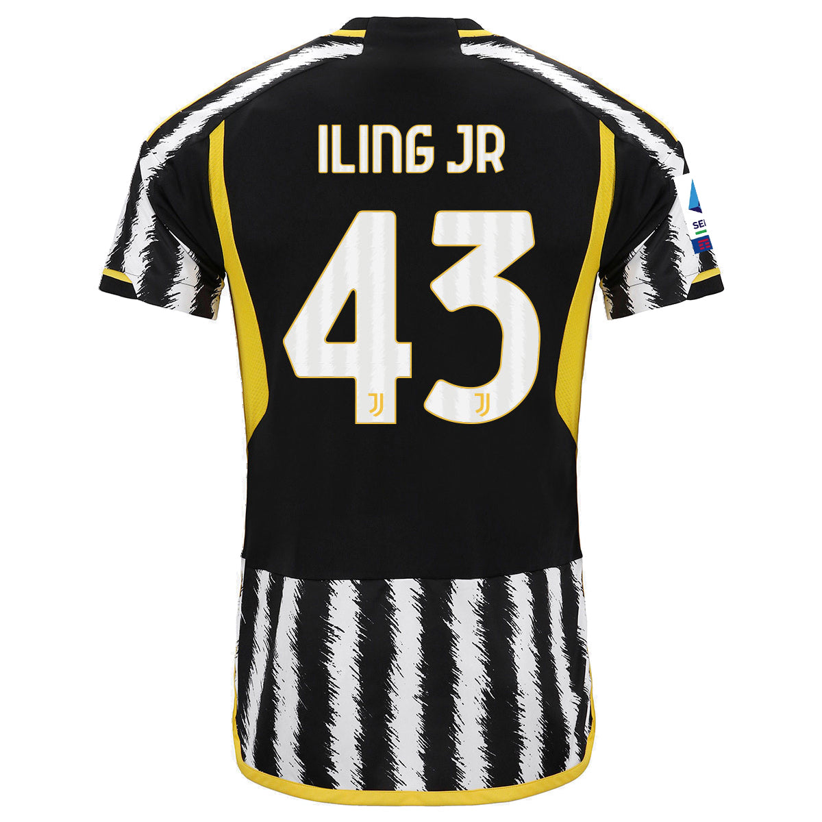 Image of adidas Iling Jr Juventus Home Authentic Jersey 23/24 w/ Serie A Patch (Black/Whi