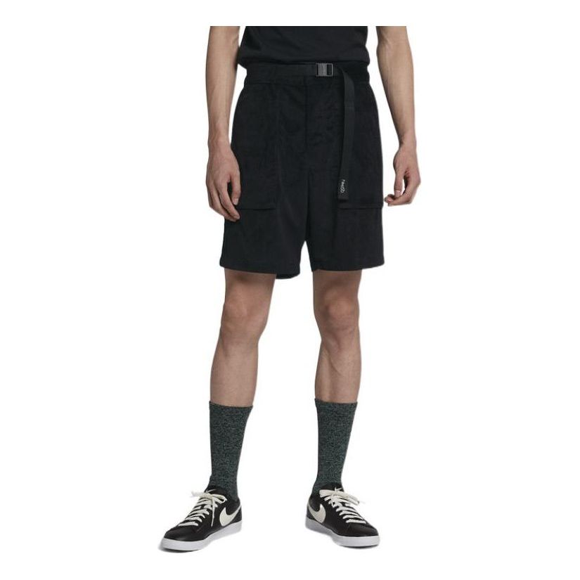 Image of Men's Nike Solid Color Big Pocket Design Adjustable Belt Sports Straight Shorts