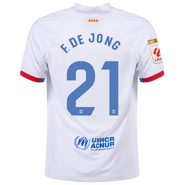 Nike Barcelona Frenkie de Jong Away Jersey w/ La Liga Champions Patches 23/24 (W
