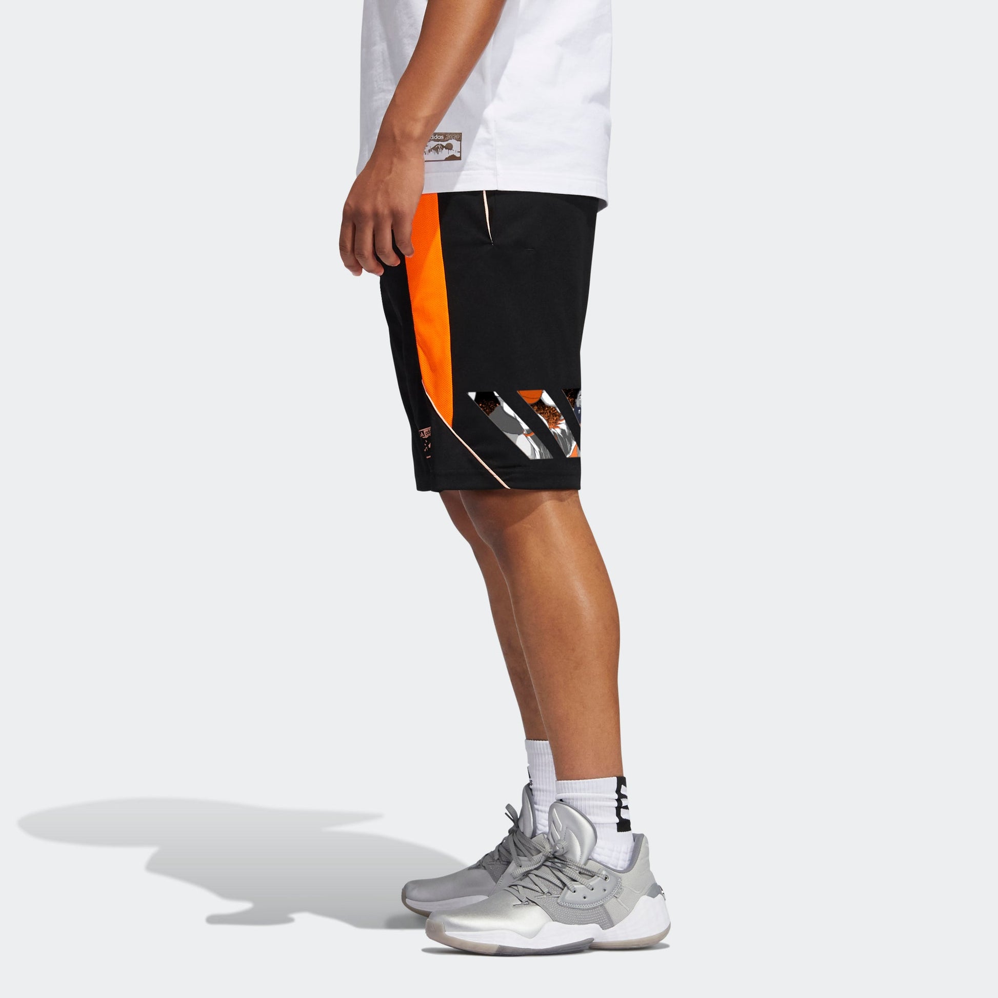 adidas Hdn Gu Kick 365 Contrasting Colors Printing Loose Basketball Sports Short