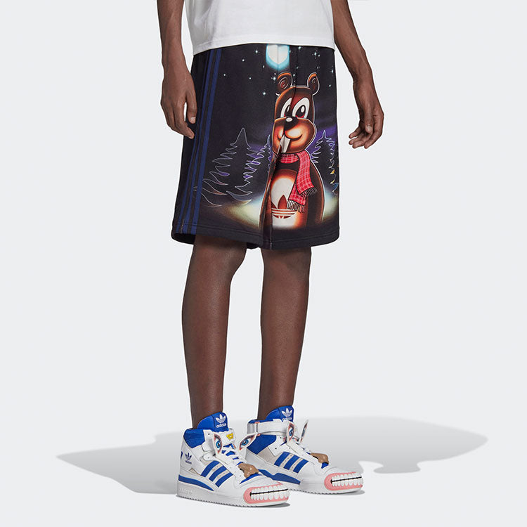 Image of adidas originals x Kerwin Frost Crossover Cartoon Printing Loose Sports Shorts B