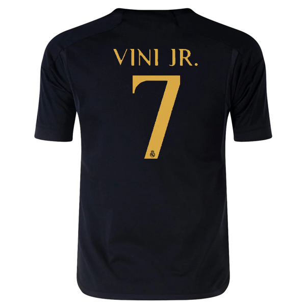 Image of adidas Youth Real Madrid Vini Jr. Third Jersey 23/24 (Black)