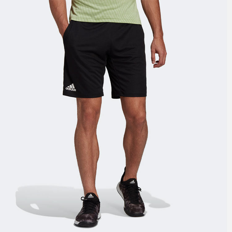 Image of Men's adidas AceClub Series Solid Color Logo Printing Casual Sports Shorts Black