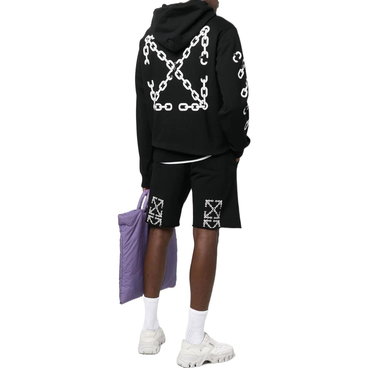 OFF-WHITE Logo Chain Arrow Straight Sports Shorts Black OMCI006F22FLE0051001