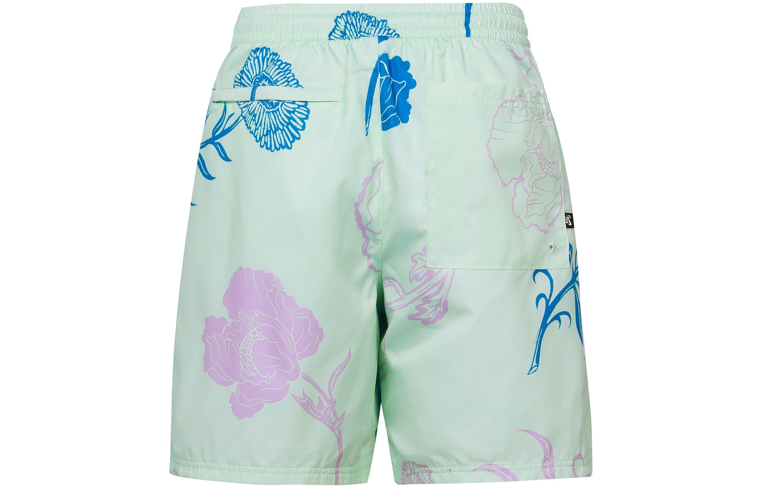 Image of Nike Flowers Printing Full Print Straight Casual Shorts Unisex Green DH2953-394