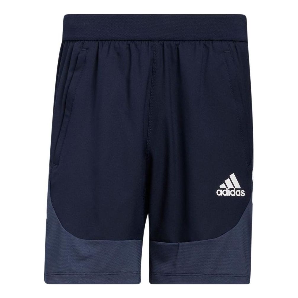 adidas Colorblock Elastic Waistband Loose Straight Shorts Men's Dark Blue HE6792