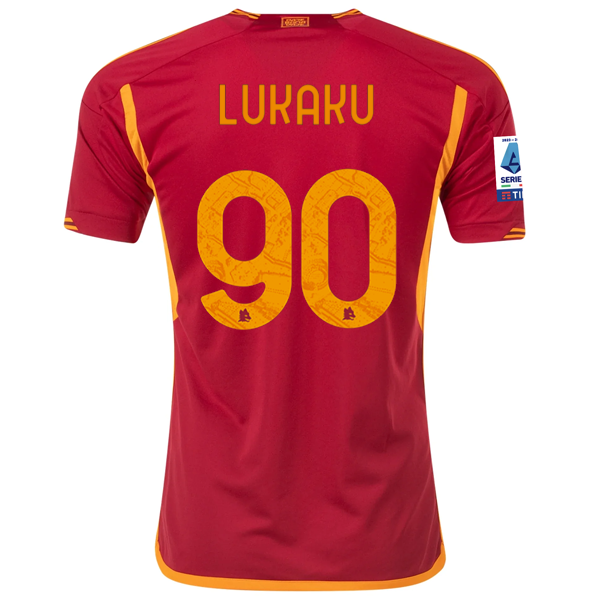 adidas Roma Romelu Lukaku Heimtrikot mit Serie A-Aufnäher 23/24 (Team Victory Red)