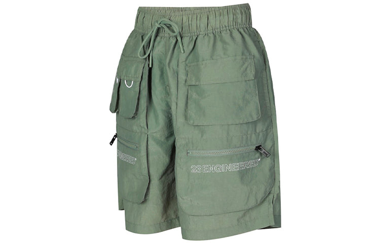 Image of Men's Air Jordan 23 Engineered Multiple Pockets Loose Cargo Sports Shorts 'Milit