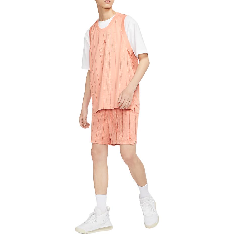 Image of Men's Air Jordan Essentials Solid Color Mesh Sports Shorts Light Madder Brown DM