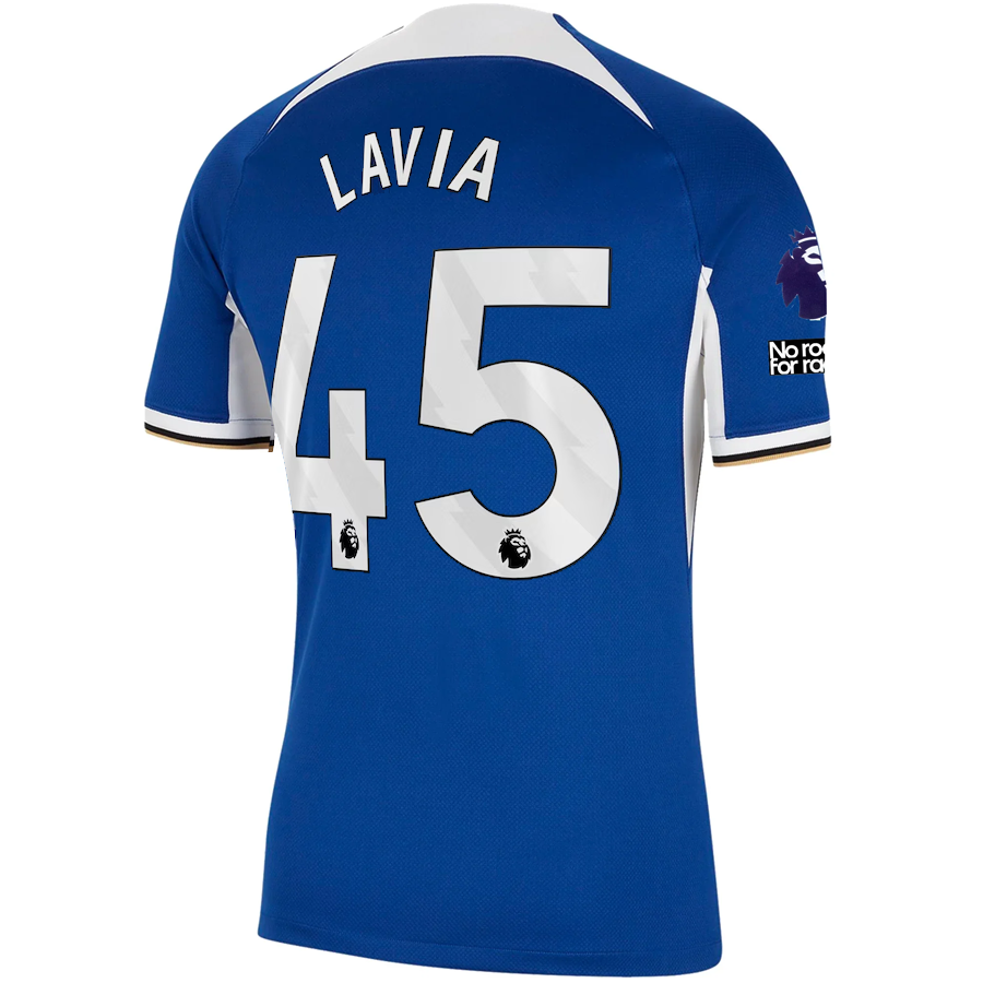 Nike Chelsea Roméo Lavia Home Jersey w/ EPL + No Room For Racism Patches 23/24 (